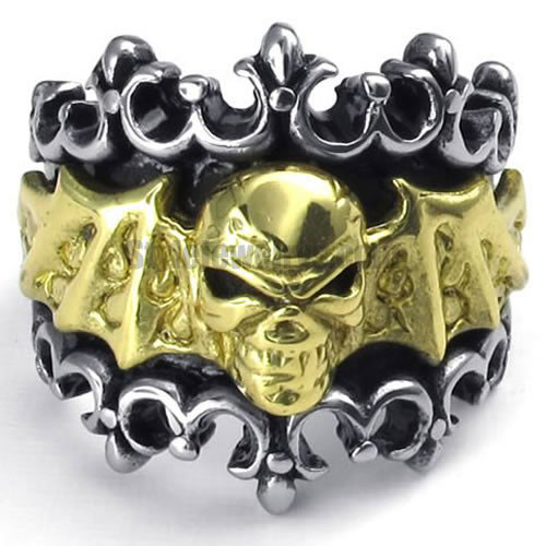 Vintage Stainless Steel Bat Skull Biker Men Ring SWR0098 - Click Image to Close